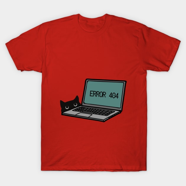 Cat Error 404 T-Shirt by Frhnasyikin